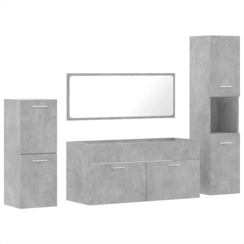 VidaXL 4-częściowy zestaw mebli łazienkowych, szarość betonu