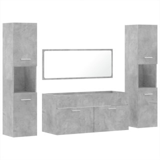 VidaXL 4-częściowy zestaw mebli łazienkowych, szarość betonu