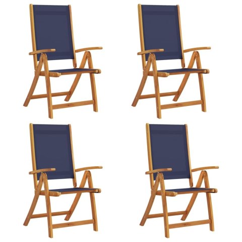 VidaXL Składane krzesła ogrodowe, 4 szt., drewno akacjowe i textilene