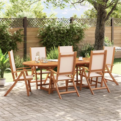 VidaXL Składane krzesła ogrodowe, 6 szt., drewno akacjowe i textilene