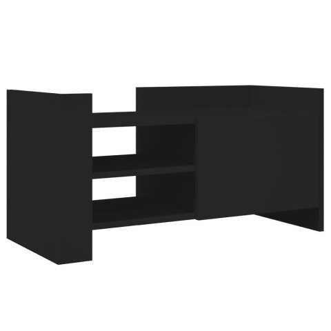 VidaXL Szafka pod TV, czarna, 80x35x40 cm, materiał drewnopochodny