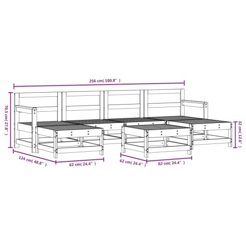 VidaXL 7-cz. zestaw mebli ogrodowych, impregnowane drewno sosnowe