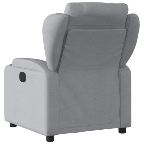 VidaXL Elektryczny fotel rozkładany, jasnoszary, obity tkaniną