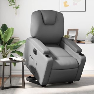 VidaXL Rozkładany fotel pionizujący, elektryczny, szary, ekoskóra