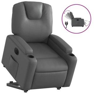 VidaXL Rozkładany fotel pionizujący, elektryczny, szary, ekoskóra
