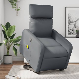 VidaXL Rozkładany fotel pionizujący z masażem, elektryczny, szary