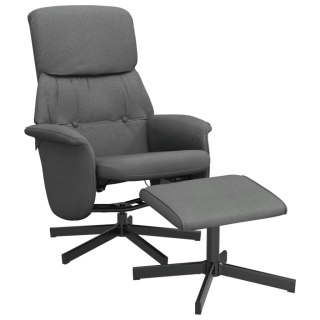 VidaXL Rozkładany fotel z podnóżkiem, ciemnoszary, obity tkaniną