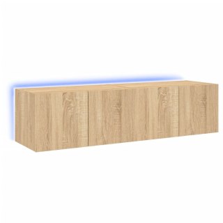 VidaXL Ścienne szafki TV z LED, 2 szt., dąb sonoma, 60x35x31 cm