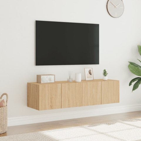 VidaXL Ścienne szafki TV z LED, 2 szt., dąb sonoma, 60x35x31 cm