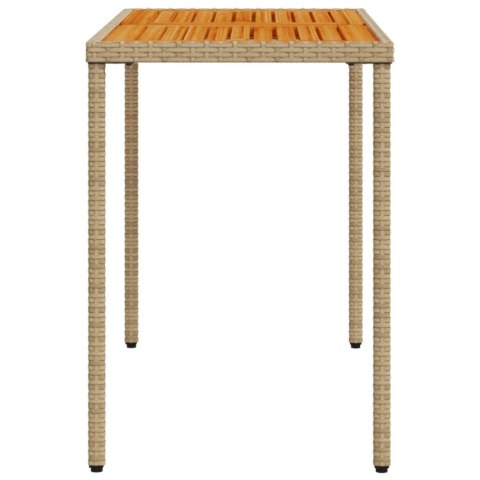 VidaXL Stół ogrodowy z akacjowym blatem, beżowy, 115x54x74 cm