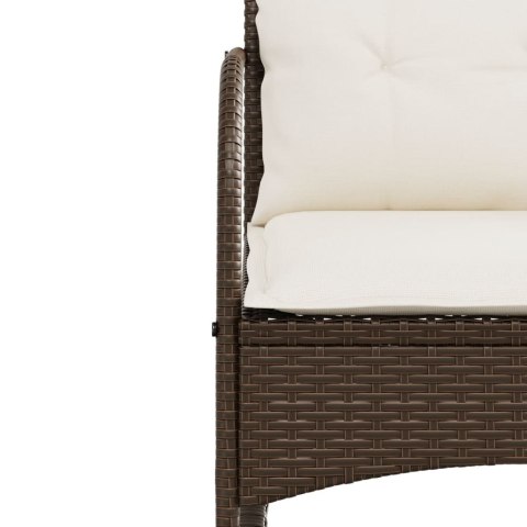 VidaXL Bujane krzesło ogrodowe z poduszkami, brązowe, polirattan