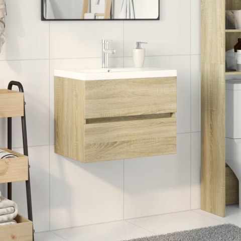 VidaXL 2-cz. zestaw łazienkowy, ceramika i materiał drewnopochodny