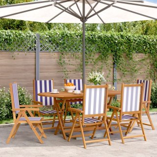 VidaXL Rozkładane krzesła ogrodowe, 6 szt., niebiesko-biała tkanina