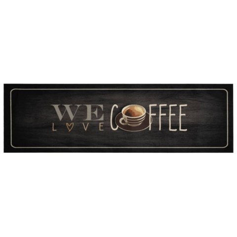 VidaXL Dywanik kuchenny z napisem Coffee, 45x150 cm, aksamitny