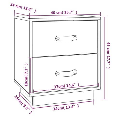  vidaXL Szafka nocna, czarna, 40x34x45 cm, lite drewno sosnowe