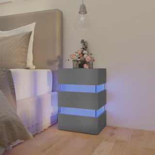 VidaXL Szafka nocna z LED, szara, 45x35x67 cm, materiał drewnopochodny