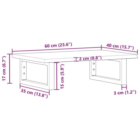 VidaXL Półka ścienna pod umywalkę, stal i lite drewno dębowe