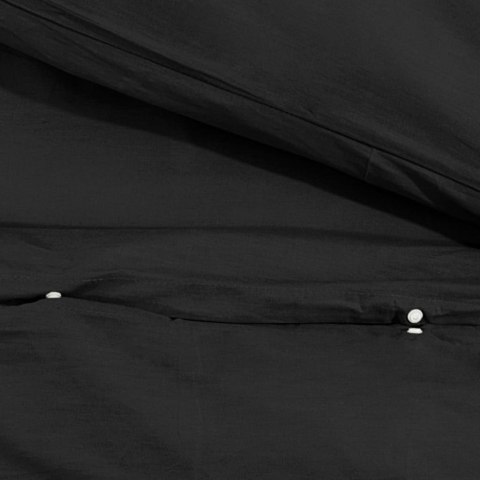 VidaXL Zestaw pościeli, czarny, 240x220 cm, lekka mikrofibra