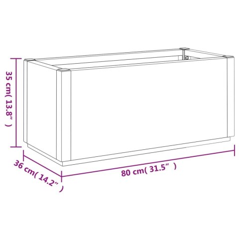 VidaXL Donica ogrodowa, ciemnoszara, 80x36x35 cm, PP