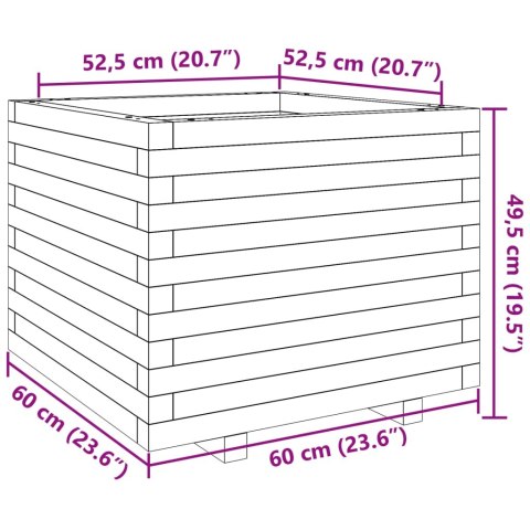 VidaXL Donica ogrodowa, 60x60x49,5 cm, impregnowane drewno sosnowe