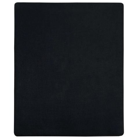 VidaXL Prześcieradło, czarne, 140x200 cm, dżersej bawełniany