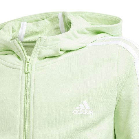 Bluza adidas 3 Stripes Full-Zip Hoodie girls IS2632 zielony 170 cm