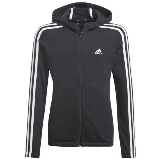 Bluza adidas Girls Essentials 3S Full-zip Hoodie GQ8356 czarny 134 cm