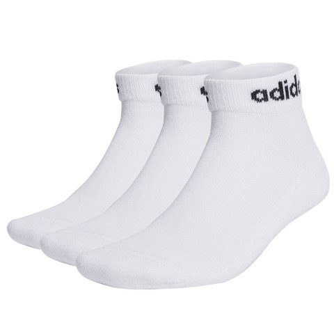 Skarpety adidas Linear Ankle Cushioned 3PP HT3457 biały 43-45