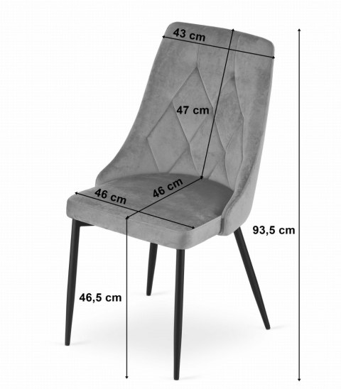Krzesło IMOLA - czarny aksamit x 3