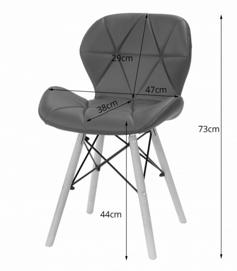 Zestaw stół prostokątny ADRIA 120x80 biały + 4 krzesła LAGO czarne