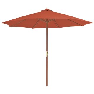 VidaXL Parasol ogrodowy na drewnianym słupku, 300 cm, terakota