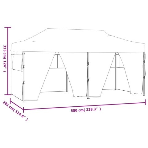 VidaXL Profesjonalny, składany namiot imprezowy, 4 ściany, 3x6 m, stal