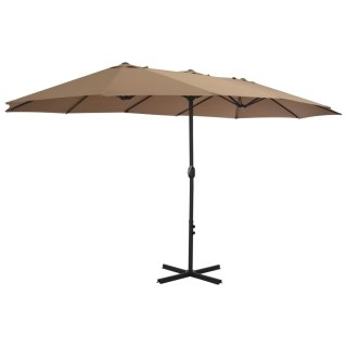 VidaXL Parasol ogrodowy na słupku aluminiowym, 460 x 270 cm, taupe