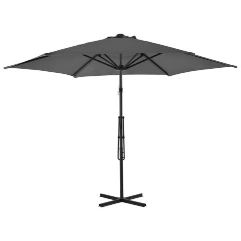 VidaXL Parasol ogrodowy na słupku stalowym, 300 cm, antracytowy