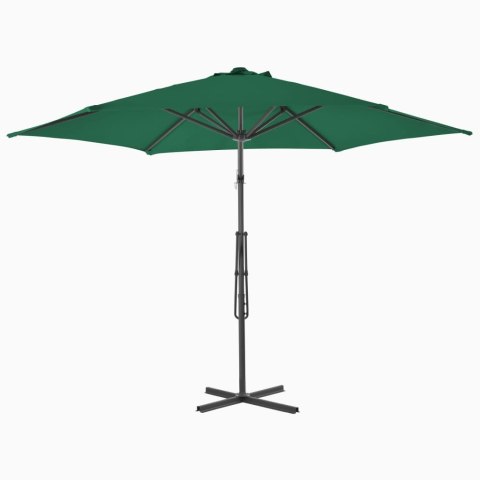 VidaXL Parasol ogrodowy na słupku stalowym, 300 cm, zielony