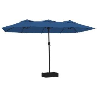 VidaXL Podwójny parasol ogrodowy, niebieski, 449x245 cm