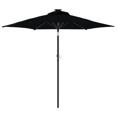 VidaXL Parasol ogrodowy na stalowym słupku, czarny, 225x225x212 cm