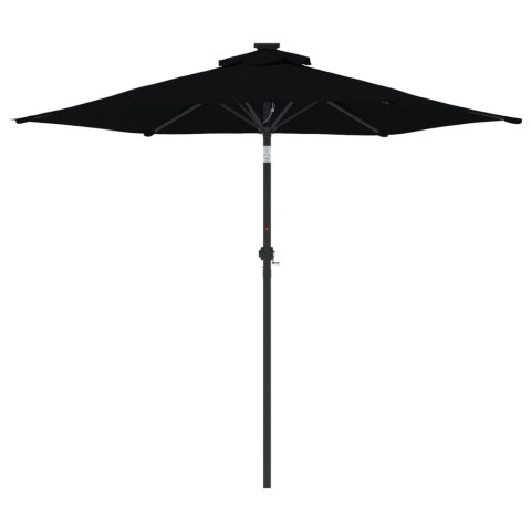 VidaXL Parasol ogrodowy na stalowym słupku, czarny, 225x225x212 cm