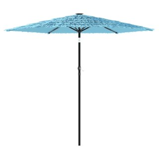 VidaXL Parasol ogrodowy na stalowym słupku, niebieski, 268x268x226 cm