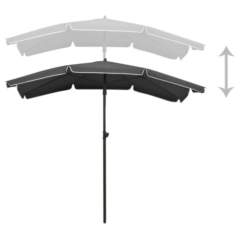 VidaXL Parasol ogrodowy na słupku, 200x130 cm, antracytowy