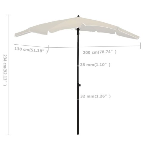 VidaXL Parasol ogrodowy na słupku, 200x130 cm, piaskowy