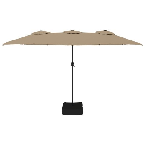 VidaXL Podwójny parasol ogrodowy, taupe, 449x245 cm