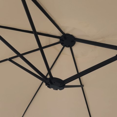 VidaXL Podwójny parasol ogrodowy, taupe, 449x245 cm