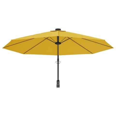 VidaXL Ścienny parasol ogrodowy, żółty, 290 cm