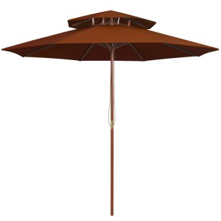 VidaXL Parasol ogrodowy z dwupoziomową czaszą, terakota, 270 cm