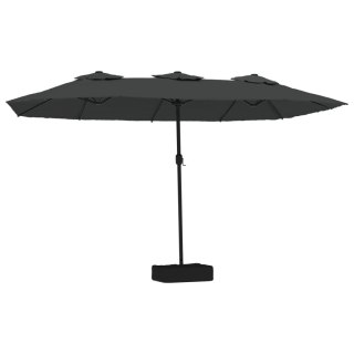 VidaXL Podwójny parasol ogrodowy z LED, antracytowy, 449x245 cm