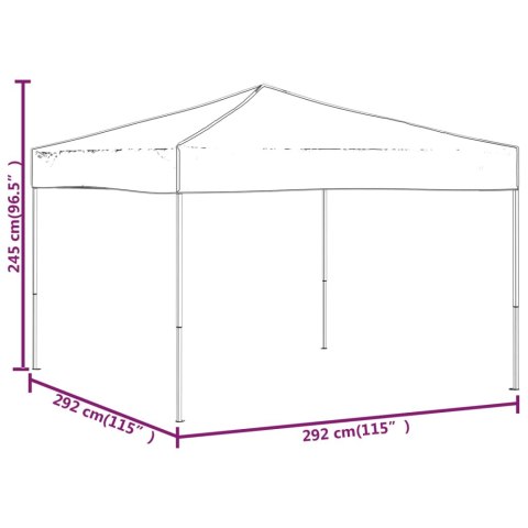 VidaXL Składany namiot imprezowy, czarny, 3x3 m