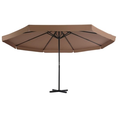 VidaXL Parasol ogrodowy na słupku aluminiowym, 500 cm, taupe