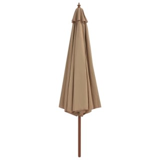 VidaXL Parasol ogrodowy na drewnianym słupku, 350 cm, taupe