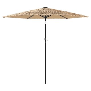 VidaXL Parasol ogrodowy na stalowym słupku, brązowy, 223x223x213 cm